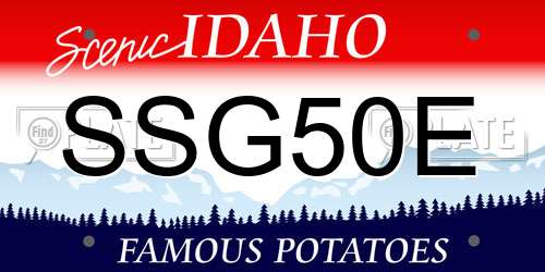 SSG50E Idaho License Plate