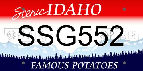 SSG552 Idaho License Plate