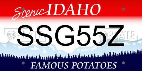 SSG55Z Idaho License Plate