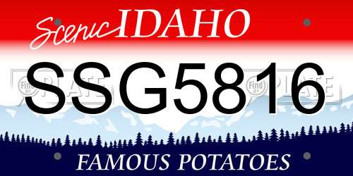 SSG5816 Idaho License Plate