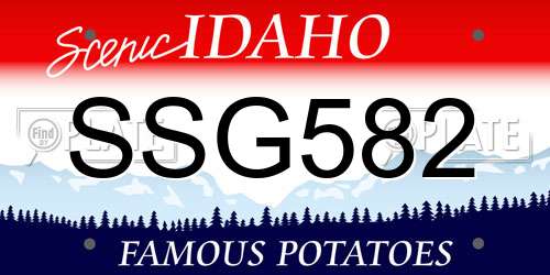 SSG582 Idaho License Plate