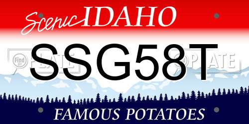 SSG58T Idaho License Plate