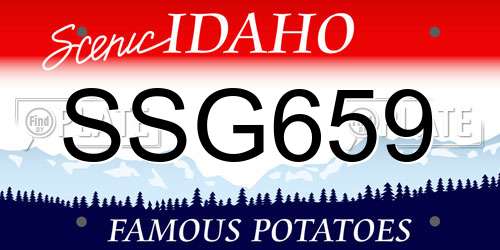 SSG659 Idaho License Plate