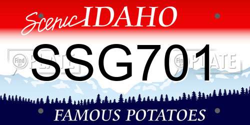 SSG701 Idaho License Plate