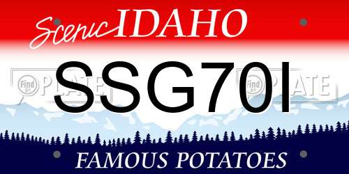 SSG70I Idaho License Plate