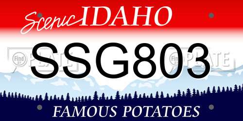 SSG803 Idaho License Plate