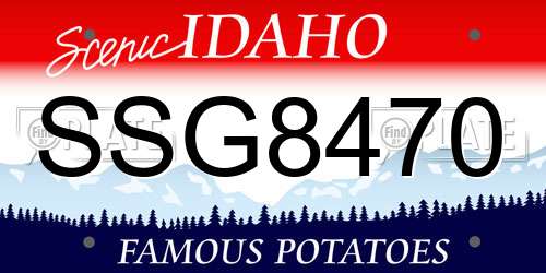 SSG8470 Idaho License Plate