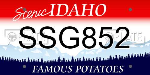 SSG852 Idaho License Plate