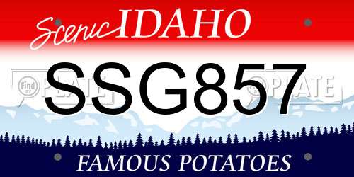 SSG857 Idaho License Plate
