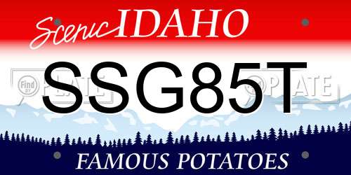 SSG85T Idaho License Plate
