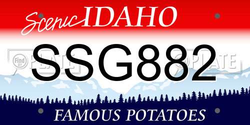 SSG882 Idaho License Plate