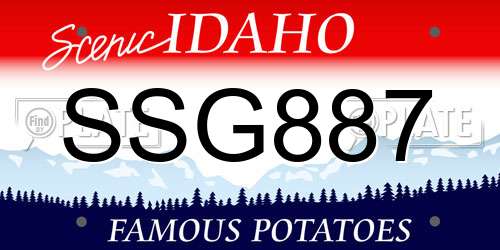 SSG887 Idaho License Plate