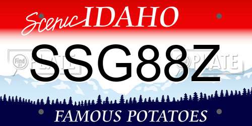 SSG88Z Idaho License Plate