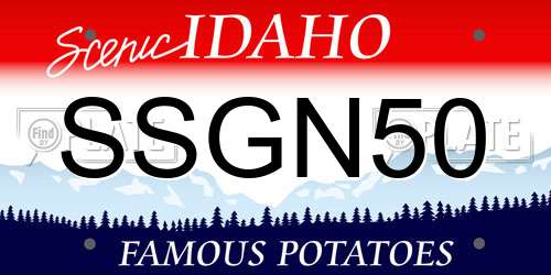 SSGN50 Idaho License Plate