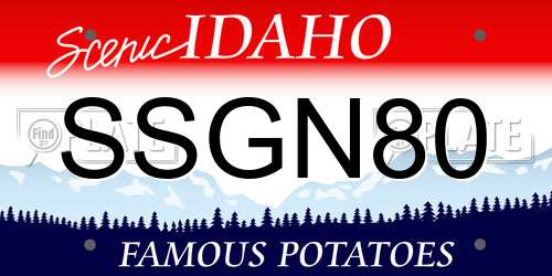 SSGN80 Idaho License Plate