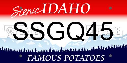 SSGQ45 Idaho License Plate