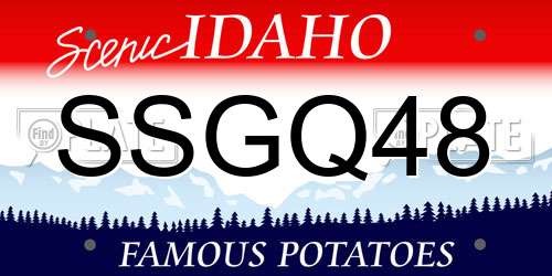 SSGQ48 Idaho License Plate