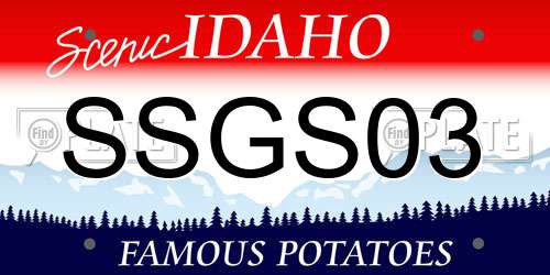 SSGS03 Idaho License Plate