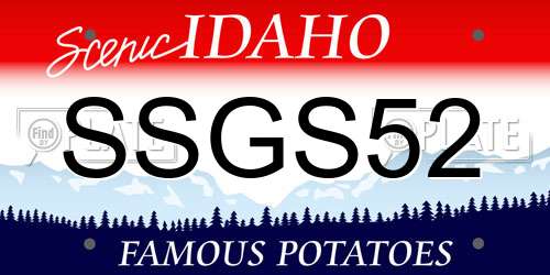 SSGS52 Idaho License Plate