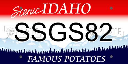 SSGS82 Idaho License Plate