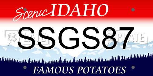 SSGS87 Idaho License Plate