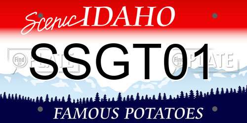 SSGT01 Idaho License Plate