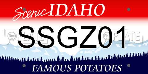 SSGZ01 Idaho License Plate