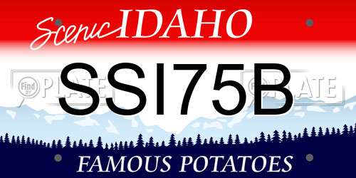 SSI75B Idaho License Plate
