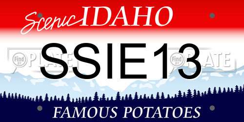 SSIE13 Idaho License Plate