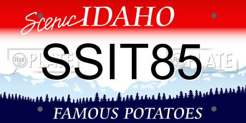 SSIT85 Idaho License Plate