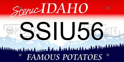 SSIU56 Idaho License Plate