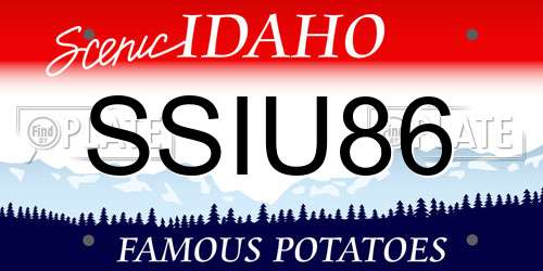 SSIU86 Idaho License Plate
