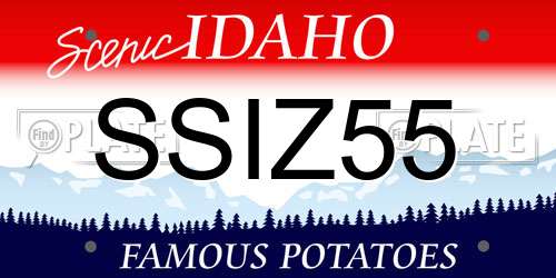 SSIZ55 Idaho License Plate