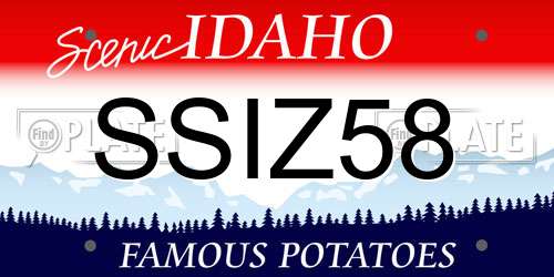 SSIZ58 Idaho License Plate