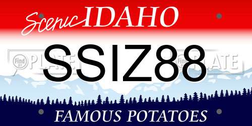 SSIZ88 Idaho License Plate