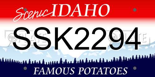 SSK2294 Idaho License Plate