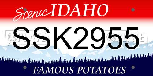 SSK2955 Idaho License Plate