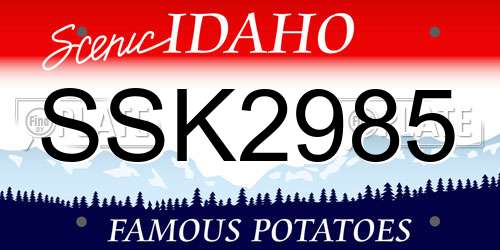 SSK2985 Idaho License Plate