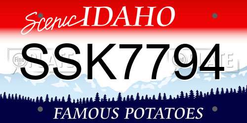 SSK7794 Idaho License Plate