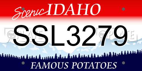 SSL3279 Idaho License Plate
