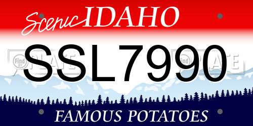 SSL7990 Idaho License Plate