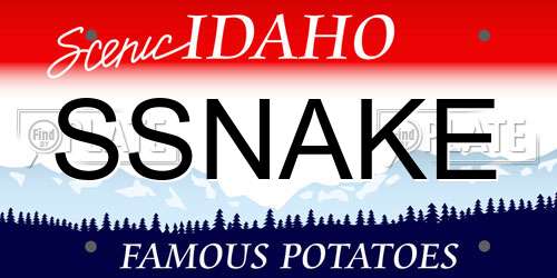 SSNAKE Idaho License Plate