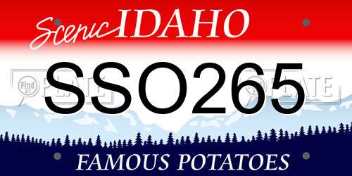 SSO265 Idaho License Plate