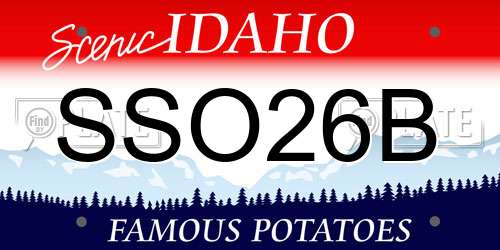 SSO26B Idaho License Plate