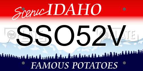SSO52V Idaho License Plate