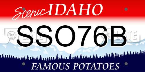 SSO76B Idaho License Plate