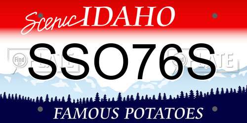 SSO76S Idaho License Plate