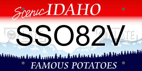 SSO82V Idaho License Plate