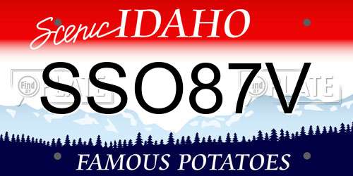 SSO87V Idaho License Plate