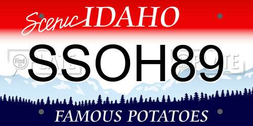 SSOH89 Idaho License Plate